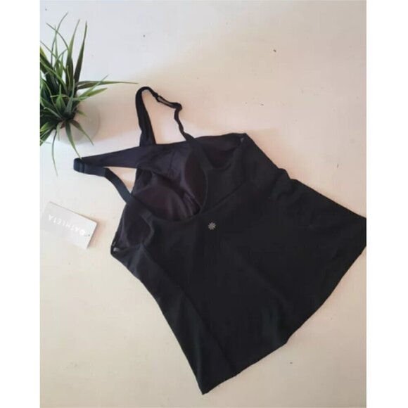 ATHLETA Crossed Tankini Black Swim Top Size Medium MSRP $84 - SOLD OUT ONLINE - Picture 7 of 7